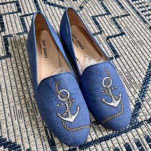 Jon Josef Gatsby Anchor Loafers denim blue Slip-On shoes size 10